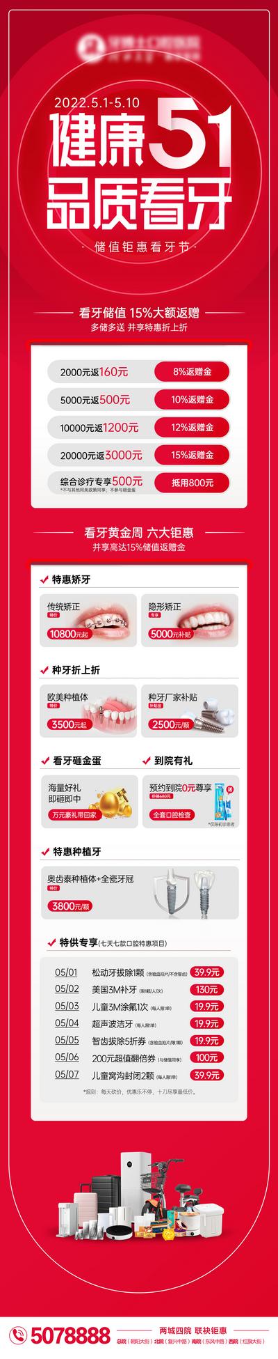 南门网 海报 长图 五一 健康 看牙 口腔 储值 活动