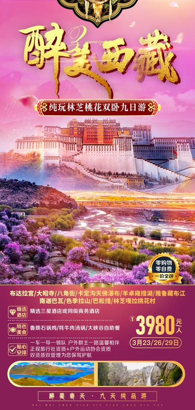 南门网 海报 旅游  西藏 桃花 美景