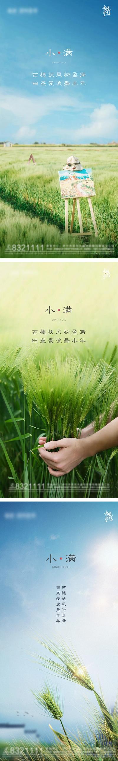 【南门网】海报 地产 二十四节气 小满 稻子 大自然 美景
