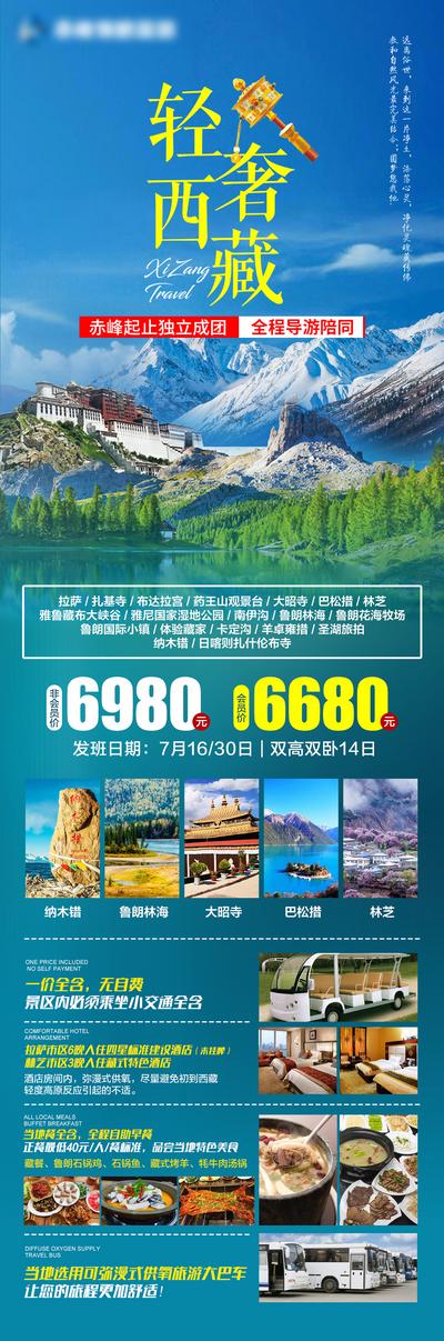 南门网 海报 长图 旅游  西藏 拉萨 布达拉宫 大昭寺 鲁朗林海  