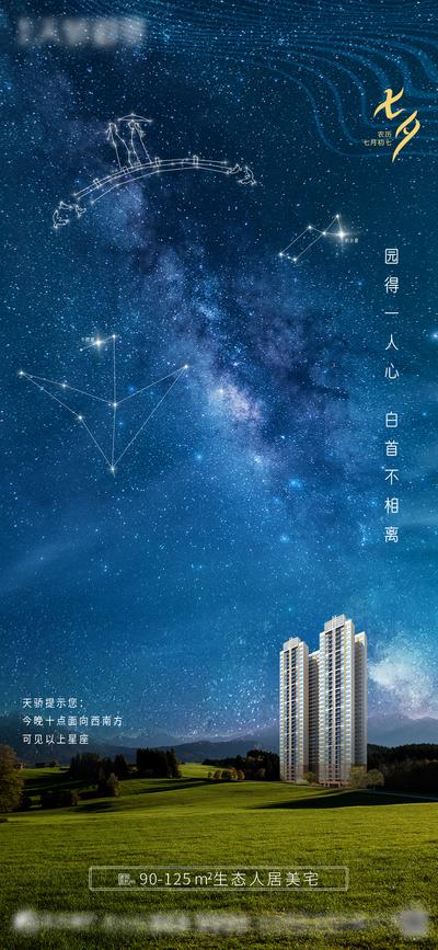 南门网 海报 房地产 中国传统节日 七夕 星空