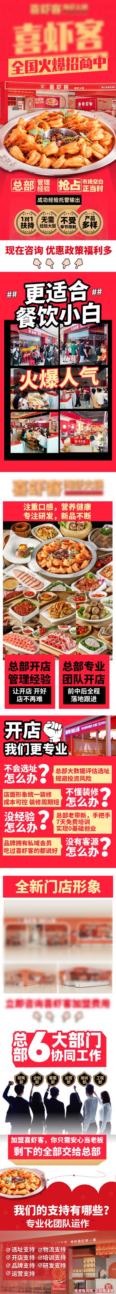 南门网 专题设计 美食 餐饮 虾 火锅 长图 招商 加盟