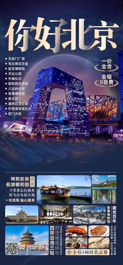 南门网 海报 旅游 北京 鸟巢 地标 景点 行程