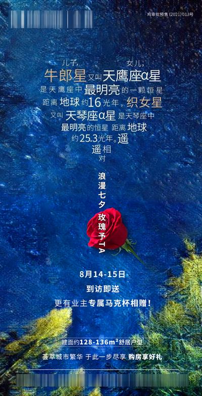 南门网 海报 中国传统节日 房地产 七夕节 玫瑰花 星座 浪漫