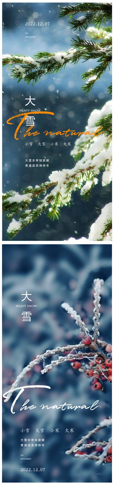 南门网 海报 房地产 大雪 二十四节气 雪景 松树