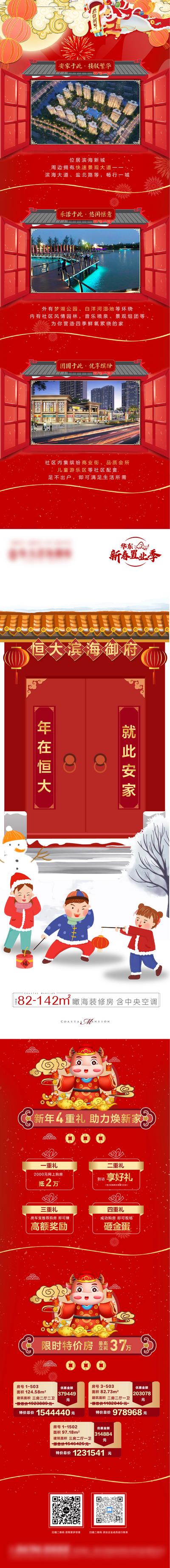 南门网 专题设计 长图 房地产 中国传统节日 过年 新年 春节 返乡置业 四重礼 特价房 窗户 