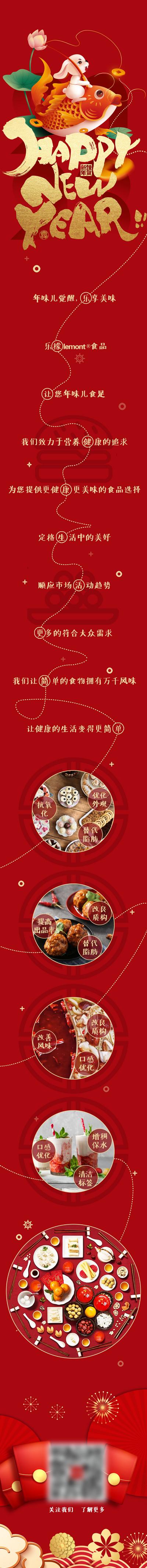 南门网 海报 长图 中国传统节日 兔年 春节 新年 元旦 2023 美食 红金