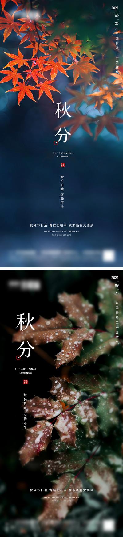 南门网 海报 地产 二十四节气 秋分 枫叶