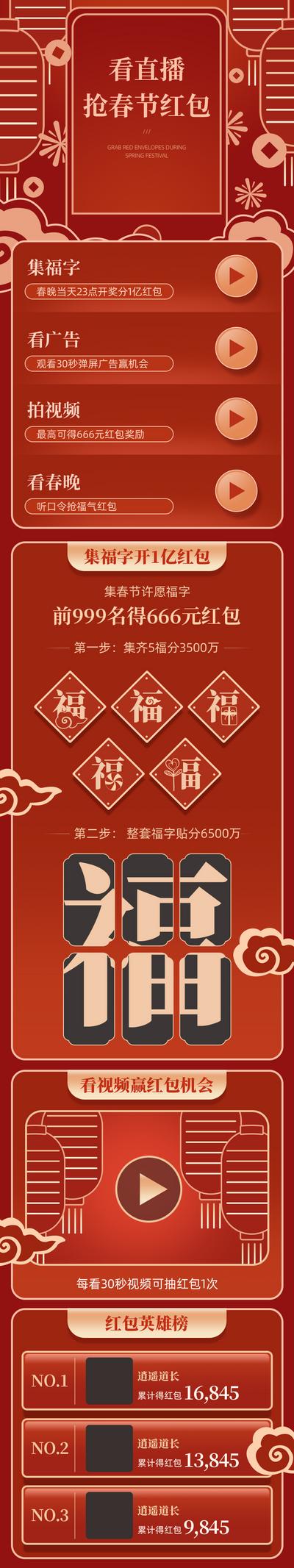南门网 红色春节直播新年信息长图