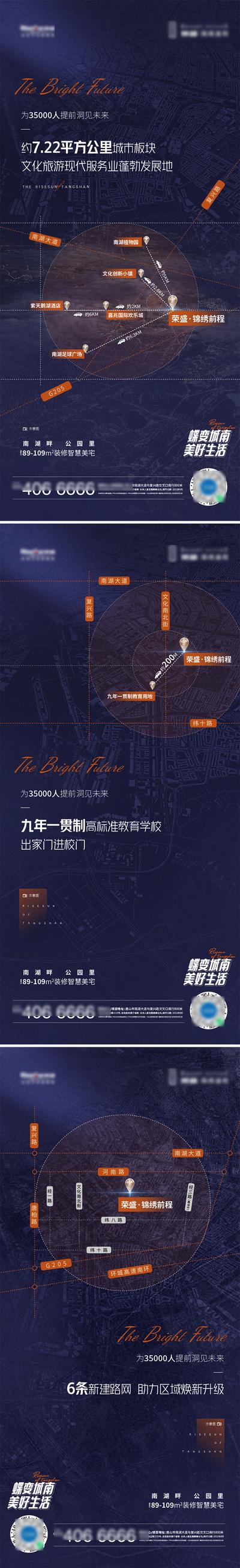 【南门网】海报 房地产 价值点 系列 交通 区位 配套 距离