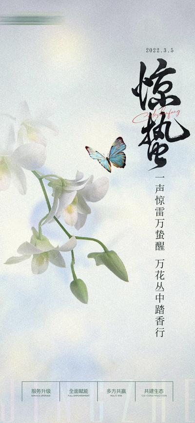 南门网 海报 二十四节气 惊蛰 花朵