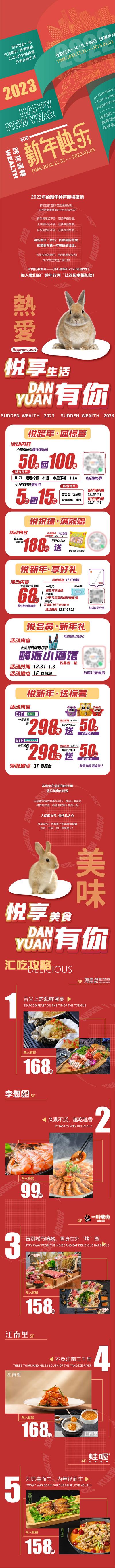 南门网 海报 长图 商业 购物中心 元旦 新年 活动 团券 优惠 促销