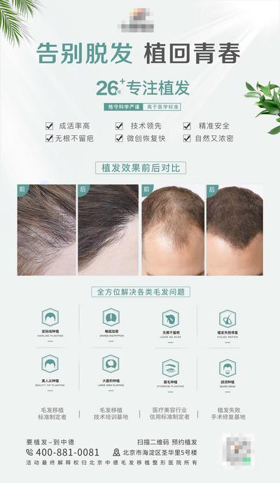 南门网 海报 脱发 植发对比 植发类型 植发问题