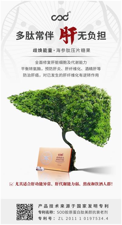 【南门网】海报 产品 保健 肝脏 保护 简约 大树