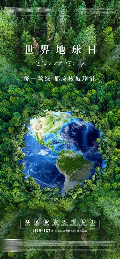 南门网 海报 地产 公历节日 世界地球日 保护环境 森林 地球