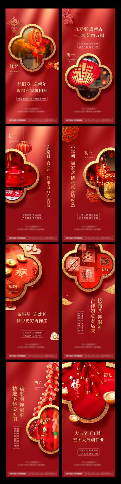南门网 海报 地产 中国传统节日 春节 新春 年俗 灯笼 喜庆