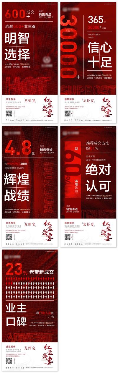 南门网 海报 房地产 热销 系列 红色 大气 质感