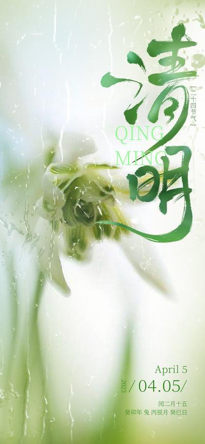 【南门网】海报 中国传统节日 清明节 花朵 文字 清新