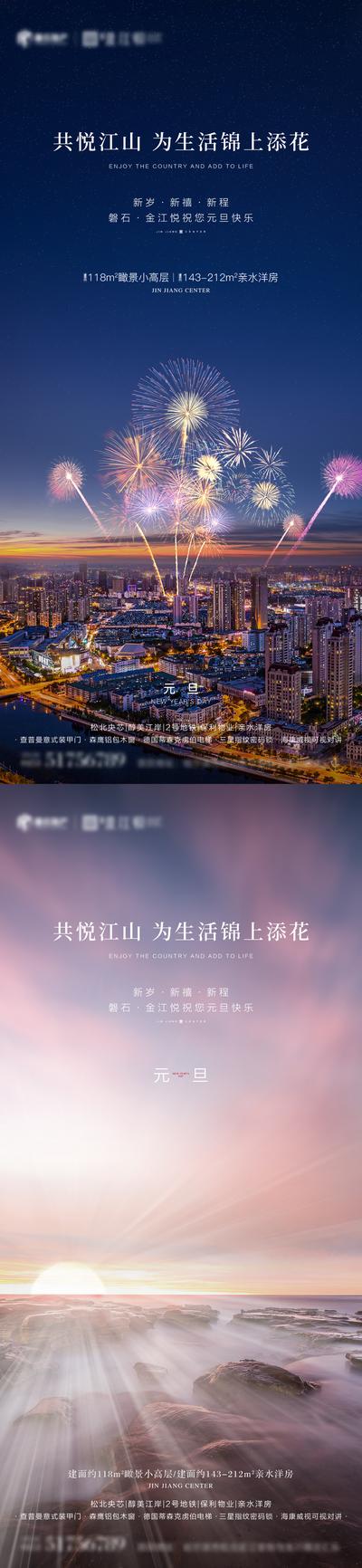 南门网 海报 房地产 元旦 公历节日 新年 城市 风景 