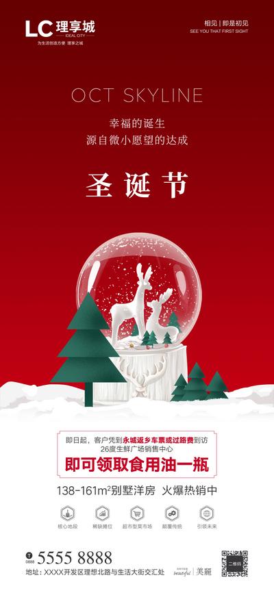 南门网 海报 房地产 圣诞节 公历节日 西方节日 礼盒 圣诞树 麋鹿