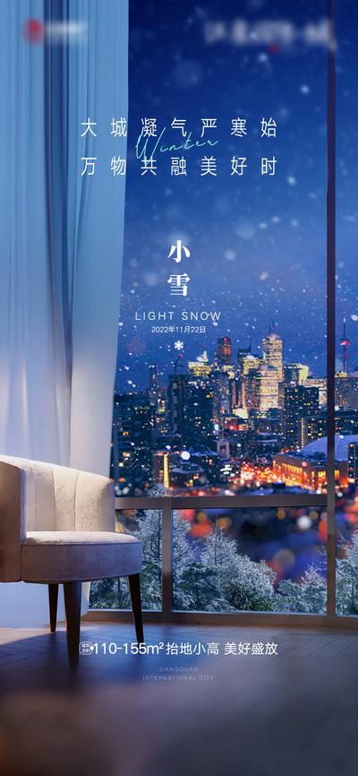 南门网 海报 房地产 二十四节气 小雪 城市 雪景