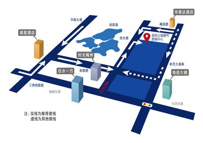 【南门网】广告 海报 线路 地图 立体 3D 导航