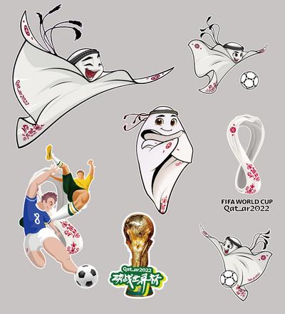 【南门网】IP设计 形象设计 人形 立牌 卡塔尔 世界杯 足球 简约 