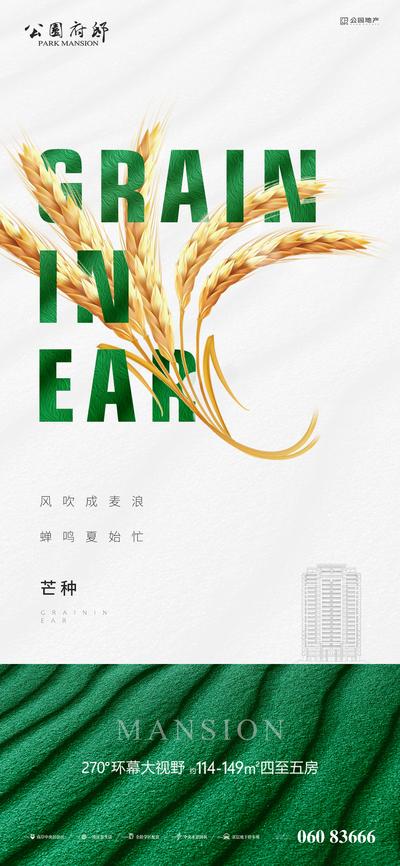 南门网 海报 房地产 二十四节气 芒种 麦穗