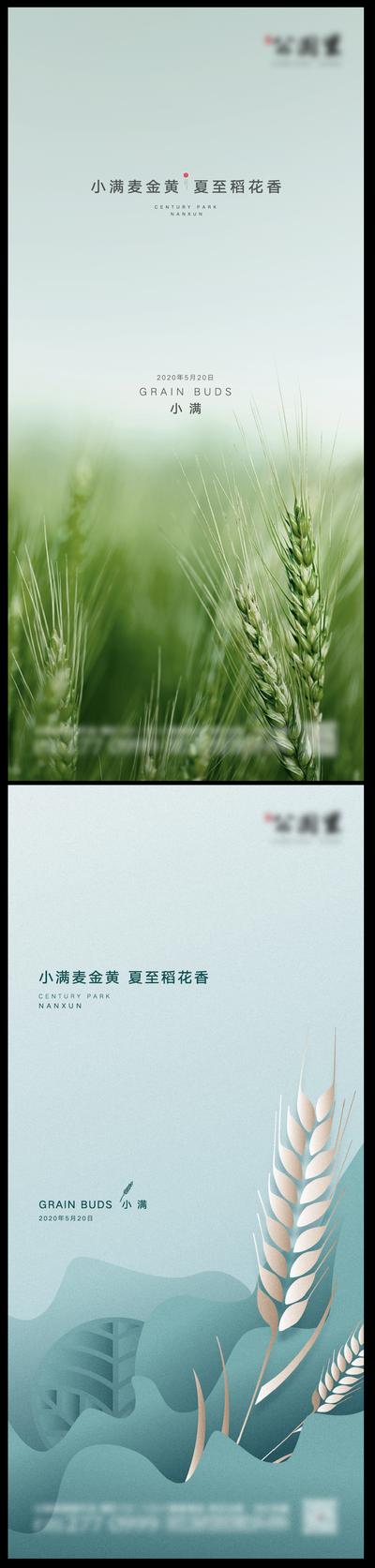 【南门网】海报 地产 二十四节气 小满 小麦