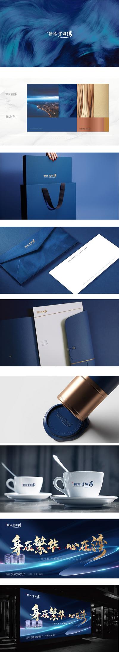 南门网 VI 提案 提报 房地产 调性 主形象 logo设计 物料 手提袋 蓝金 大气