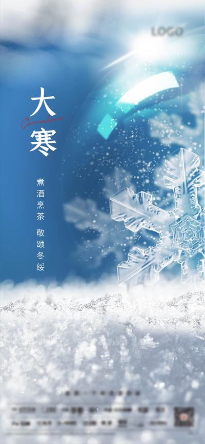 南门网 海报  二十四节气  大寒  雪花