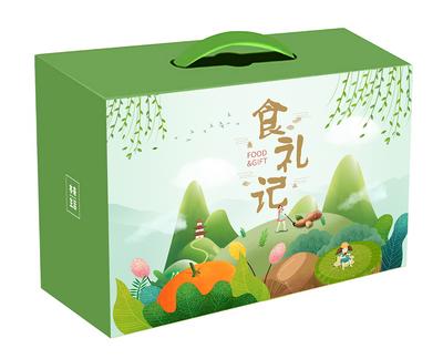【南门网】包装盒设计 零食 水果 春天 食礼记 插画
