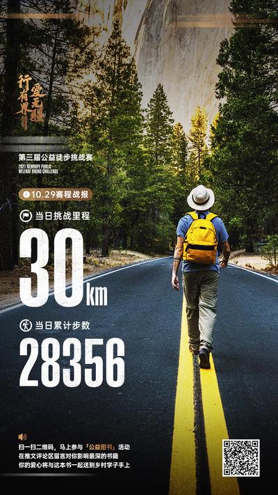 【南门网】海报 公益 徒步 挑战赛 挑战 里程 森林