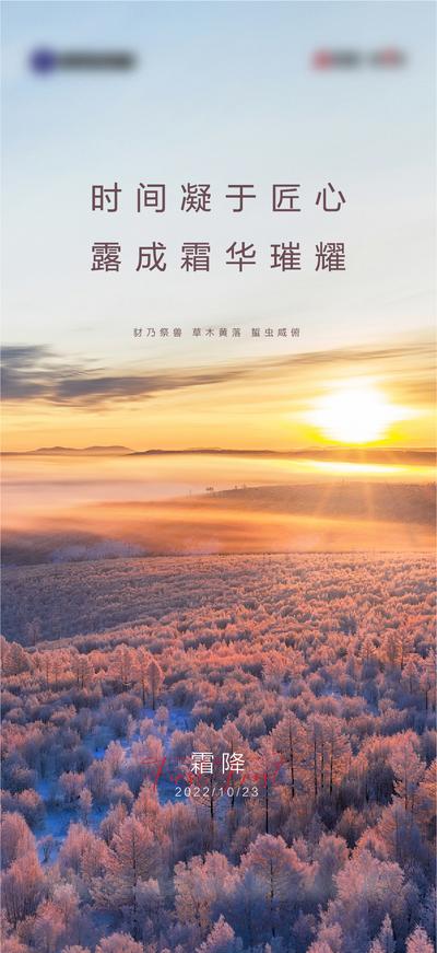南门网 海报 地产 二十四节气 霜降 夕阳 雪景