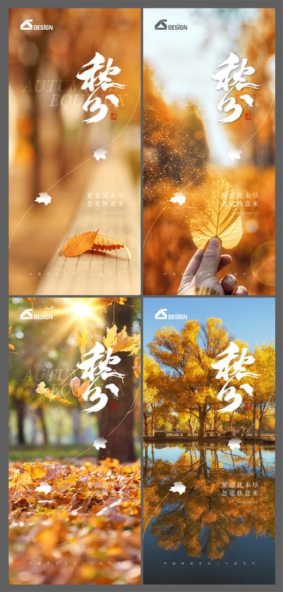 南门网 海报 地产 二十四节气 秋分 风景 枫叶 秋天