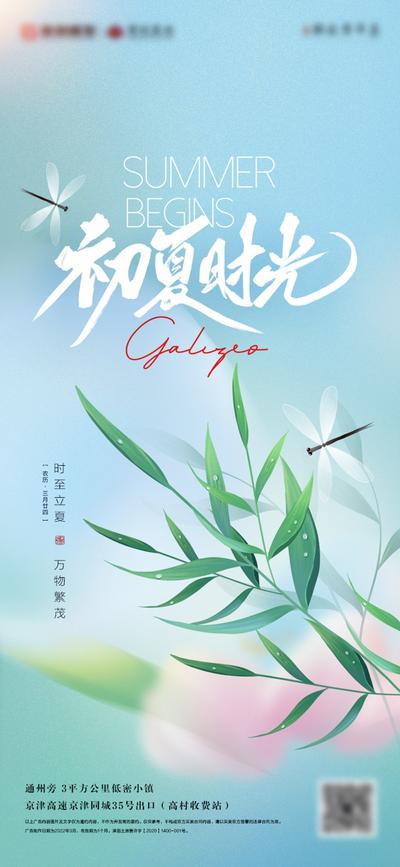 南门网 海报 地产 二十四节气 立夏 蜻蜓 初夏 绿叶