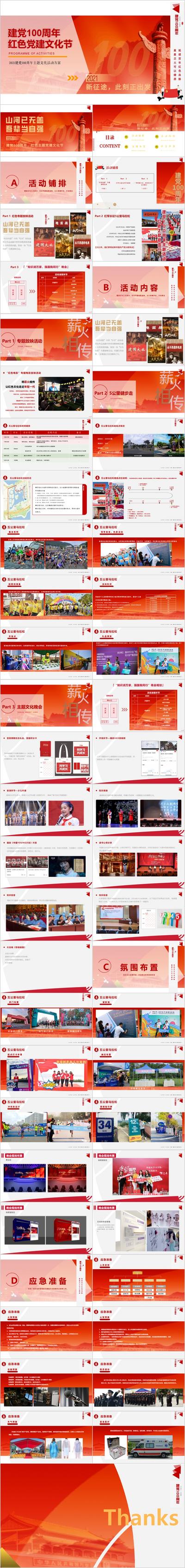 南门网 PPT 党建 七一 101 100 周年 红色 文化 活动方案