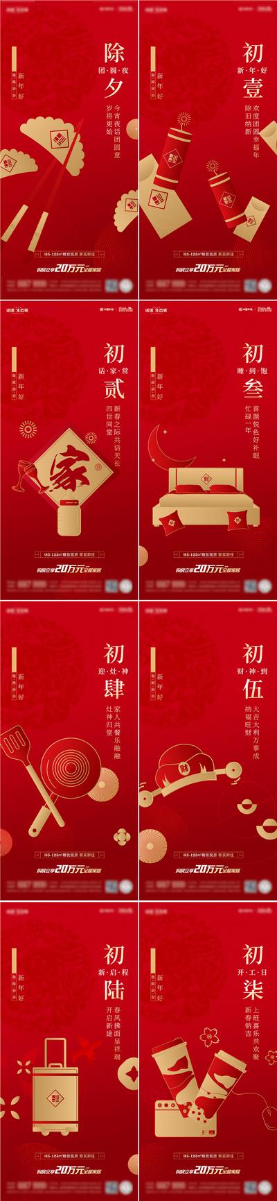 【南门网】广告 海报 新年 大年初一 春节 民俗 习俗 初八 系列