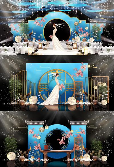 南门网 美陈 舞台 氛围布置 婚礼 中式 梦幻 
