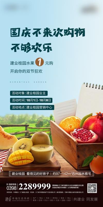 【南门网】海报 地产 暖场 活动 一元购 水果 宣传
