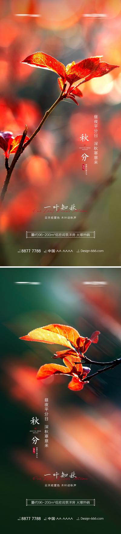 南门网 海报 地产 二十四节气 秋分   红叶 秋天  