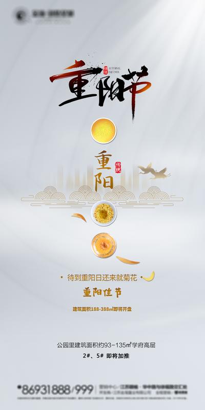 南门网 海报 房地产 中国传统节日 重阳节 简约 大气 山水