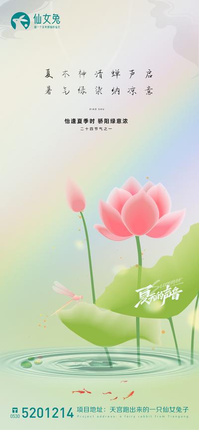 南门网 广告 海报 地产 小暑 大暑 夏日 荷花 莲花