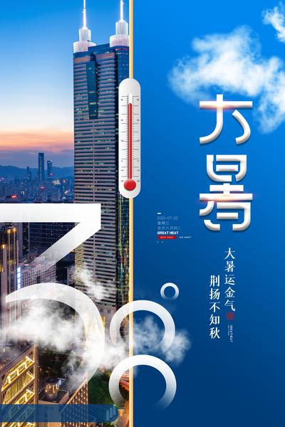 南门网 广告 海报 地产 大暑 小暑 处暑 节气 温度计 高温