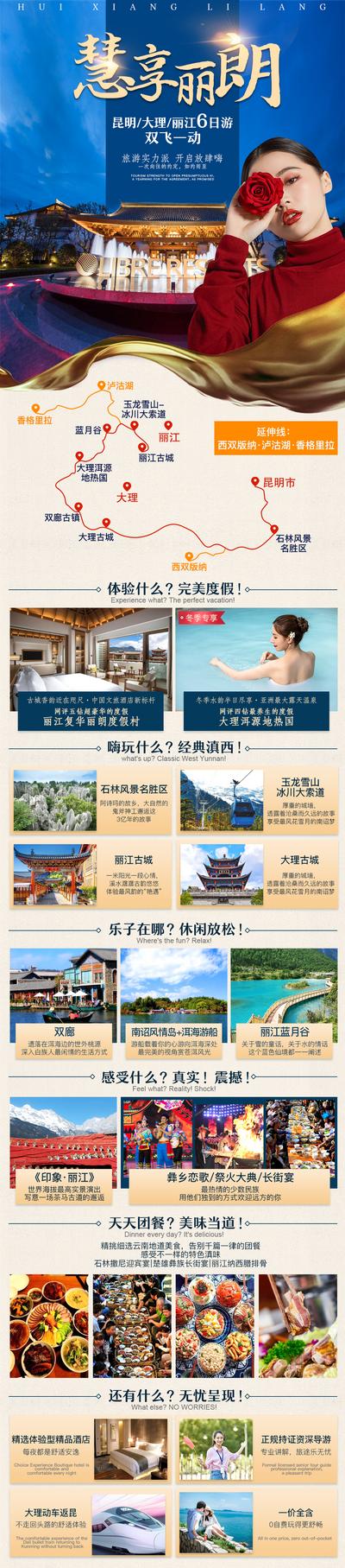 南门网 广告 海报 电商 丽江 长图 旅游 行程