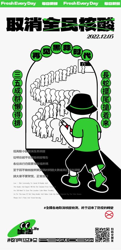 南门网 社会热点取消全民核酸检测创意海报
