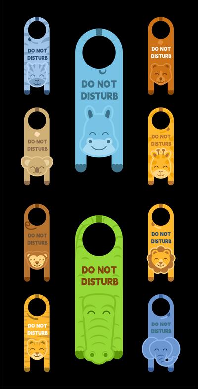 【南门网】插画 创意 动物 卡通 门挂 设计 门牌 请勿打扰 儿童 异形