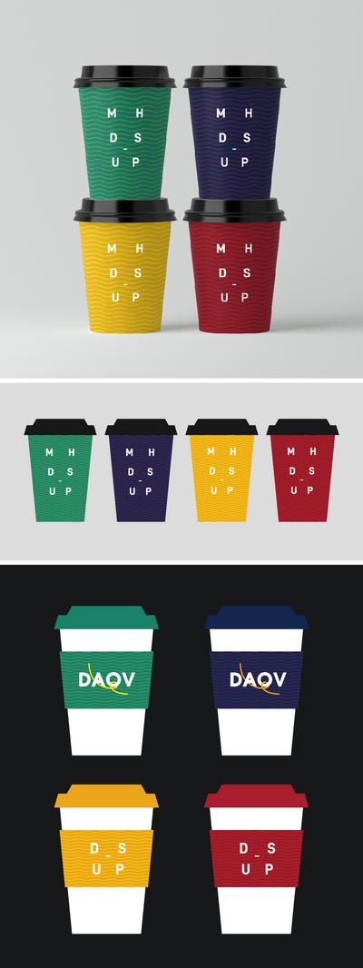 南门网 样机 高端 创意 纸杯 设计 彩色 剪影 咖啡杯 包装设计 奶茶杯 冷饮 样机 贴图
