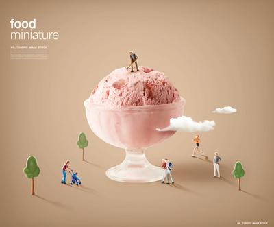 南门网 广告 海报 合成 冰激凌 创意 大气 空间 甜点