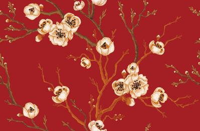 【南门网】广告 海报 纹理 花卉 日式 高档 绣花 纹理 复古